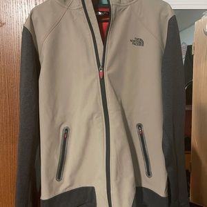 North face jacket tan/grey/orange size M